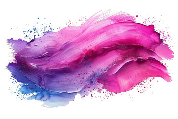 Vivid Pink and Purple Acrylic Paint Stroke on White
