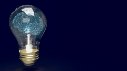 The Brain light bulb for education or creative inspiration concept 3d rendering.