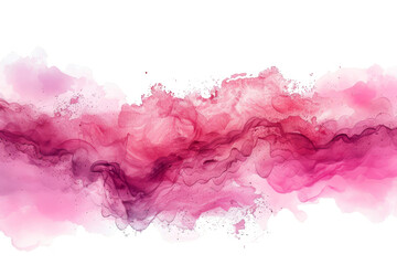 Abstract Pink Watercolor Cloud Wash on White Background