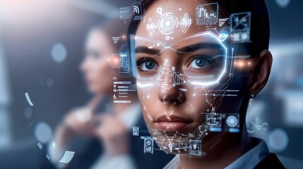 AI (Artificial Intelligence) concept. Deep learning. Mindfulness.