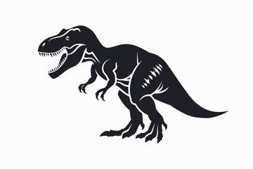 dinosaur icon illustration design, angry t-rex silhouette logo vector icon, white background, black colour icon
