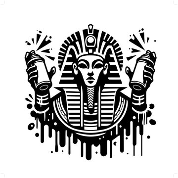 recommend clip art: Osiris silhouette, deity in graffiti tag, hip hop, street art typography illustration.