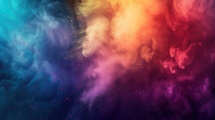 Obraz na płótnie Canvas Abstract colorful smoke swirls on dark background