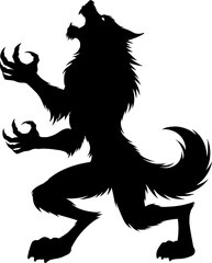 Werewolf silhouette Halloween monster SVG - obrazy, fototapety, plakaty