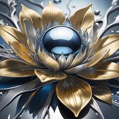 beautiful metallic blue and white flowers in the form of an elegant background, background for design,