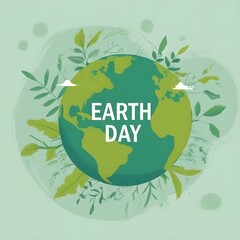 flat illustration for happy earth day celebration