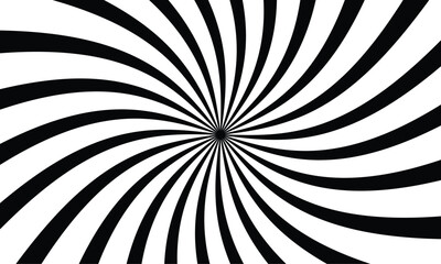 Black sunburst twist background. Vector Illustration