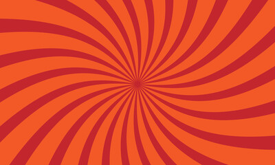 Red sunburst twist background. Vector Illustration