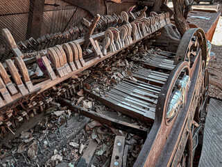 a broken and weathered piano