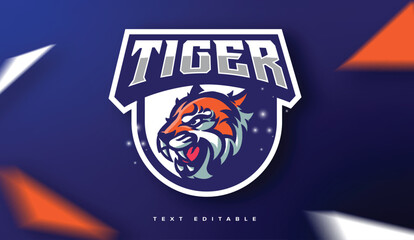 Fototapeta na wymiar Tiger logo template with text editable