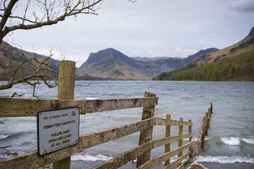 Buttermere with national trust sign