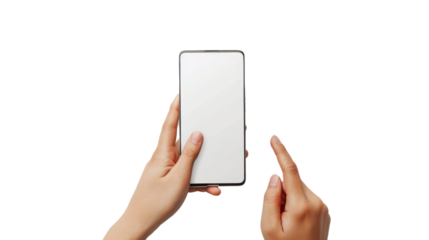 Hand is holding a smartphone 