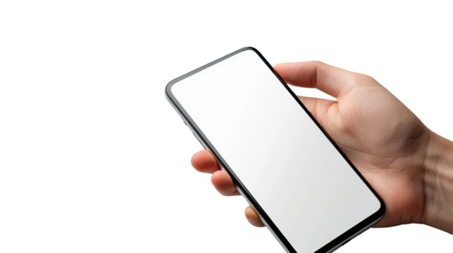 Hand is holding a smartphone 