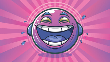 illustration of an background, happy emoji, laughing, illustrator