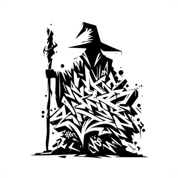 recommend clip art: wizard silhouette, people in graffiti tag, hip hop, street art typography illustration.