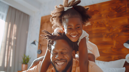 Playful Father-Daughter Moment Celebrating Father's Day