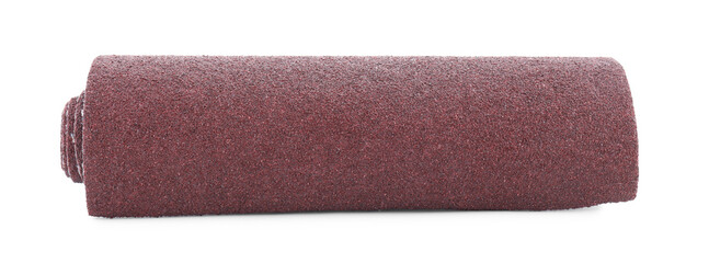 Obraz premium Rolled sheet of sandpaper isolated on white