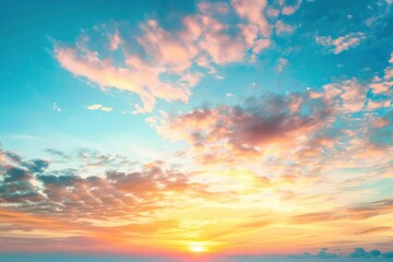 Naklejka na ściany i meble Sunset sky for background or sunrise sky and cloud at morning - generative ai