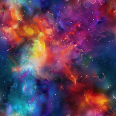 Vibrant Nebula - Colorful Celestial Tapestry
