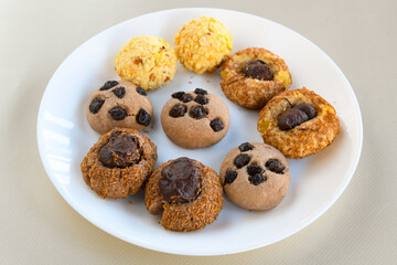 Turkish homemade sweet and savory cookies .Tatli tuzlu kurabiye. Karisik kuru pasta .