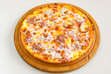 Delicious mixed pizza with rich content. Menu concept of choice and diversity. Pepperoni, Formaggi, Veggie, Karisik pizza