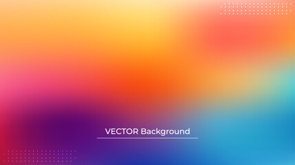 Smooth and blurry colorful gradient mesh background. Modern bright rainbow colors. Easy editable soft colored vector banner template. Premium quality