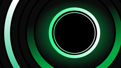 Simple and eye catching green glow circles frame background