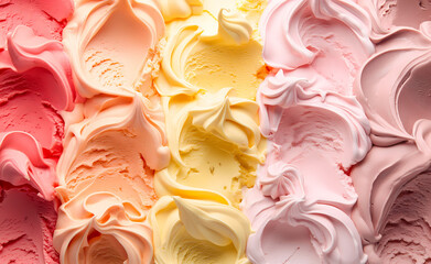 helado suave de colores pasteles  - obrazy, fototapety, plakaty