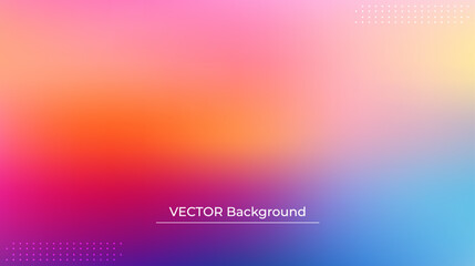 Smooth and blurry colorful gradient mesh background. Modern bright rainbow colors. Easy editable soft colored vector banner template. Premium quality