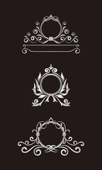 set of vintage logo borders, ornamental frames