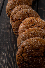 A group of Warm Homemade Gingersnap Cookies