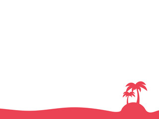 海と南の島フレーム：赤