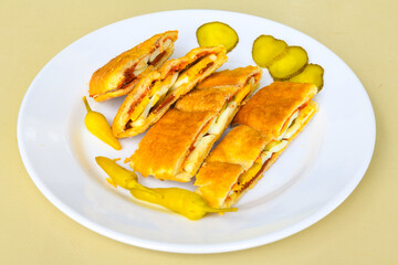 Turkish karisik atom  tost ( kasarli bazlama tost) . Sucuklu, Kasarli, kavurmali karisik tost. Flat...