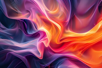 Obraz premium Abstract flowing forms with vibrant colors, dynamic and fluid concept