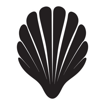 recommend clip art: Black silhouette of a Clam vector illustration