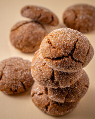 A group of Warm Homemade Gingersnap Cookies
