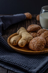 A group of Warm Homemade Gingersnap Cookies