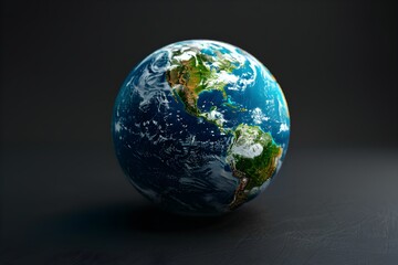 The Earth is on a black background. - obrazy, fototapety, plakaty