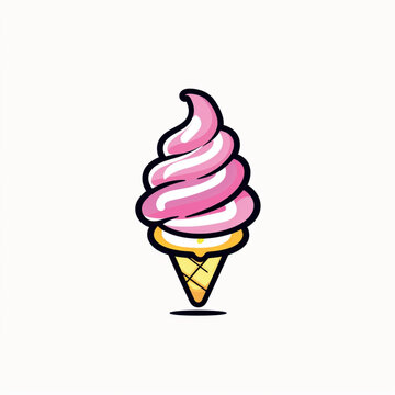 Ice cream in cartoon, doodle style. Image for t-shirt, web, mobile apps and ui. Isolated 2d vector illustration in logo, icon, sketch style, Eps 10. AI Generative