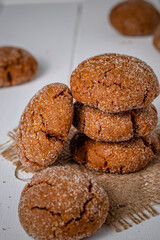 A group of Warm Homemade Gingersnap Cookies