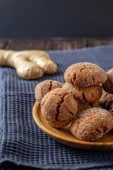 A group of Warm Homemade Gingersnap Cookies