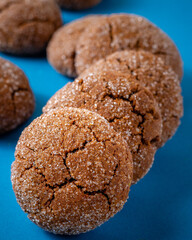 A group of Warm Homemade Gingersnap Cookies