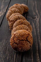 A group of Warm Homemade Gingersnap Cookies