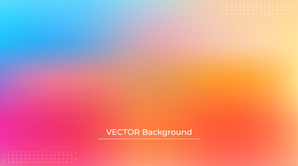 Smooth and blurry colorful gradient mesh background. Modern bright rainbow colors. Easy editable soft colored vector banner template