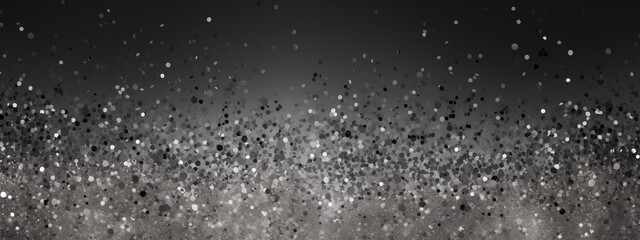 Dynamic Black and White Confetti Explosion on Gray Background