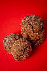 A group of Warm Homemade Gingersnap Cookies
