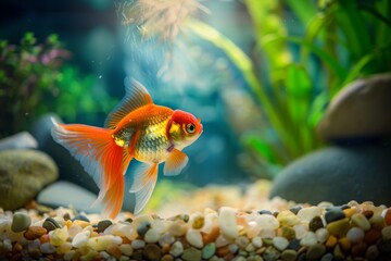 Goldfish delight. Delightful encounters in aquatic realm