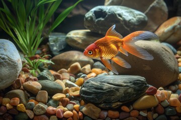 Goldfish exploration. Exploring aquatic wonders