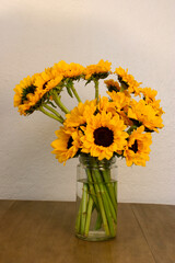 Sunflower Bouquet in Glass Vase 02