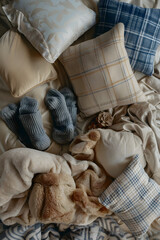 A collection of comforting materials for a cozy sleep experience - from flannel to satin